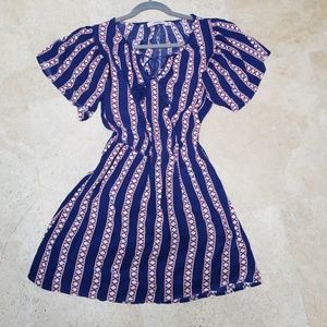 Justfab Pattern tie neck dress